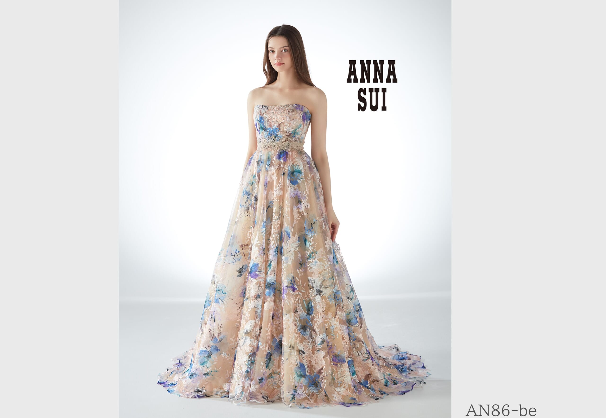 ANNA SUI スパンコール　ベアトップドレス　大人お色はゴールド系です